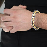 Maxbell Gothic Punk Bracelet Titanium Steel Dragon Scale Bangle Multicolor 7.48 inch