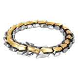 Maxbell Gothic Punk Bracelet Titanium Steel Dragon Scale Bangle Multicolor 7.48 inch