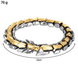 Maxbell Gothic Punk Bracelet Titanium Steel Dragon Scale Bangle Multicolor 7.48 inch