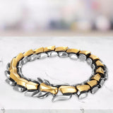 Maxbell Gothic Punk Bracelet Titanium Steel Dragon Scale Bangle Multicolor 7.48 inch