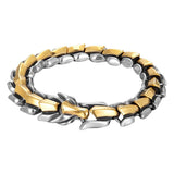 Maxbell Gothic Punk Bracelet Titanium Steel Dragon Scale Bangle Multicolor 7.48 inch