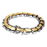 Maxbell Gothic Punk Bracelet Titanium Steel Dragon Scale Bangle Multicolor 7.48 inch