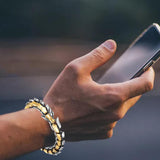 Maxbell Gothic Punk Bracelet Titanium Steel Dragon Scale Bangle Multicolor 7.48 inch