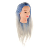 Maxbell Salon Cosmetology Hairdressing Practice Training Head Mannequin Blue+Grey