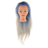 Maxbell Salon Cosmetology Hairdressing Practice Training Head Mannequin Blue+Grey