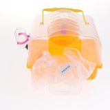 Maxbell Portable Carrier Hamster Carry Case Cage with Water Bottle Outdoor orange