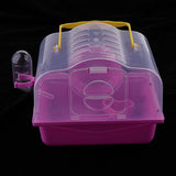 Maxbell Portable Carrier Hamster Carry Case Cage with Water Bottle Outdoor pink