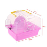 Maxbell Portable Carrier Hamster Carry Case Cage with Water Bottle Outdoor pink