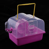 Maxbell Portable Carrier Hamster Carry Case Cage with Water Bottle Outdoor pink