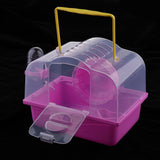 Maxbell Portable Carrier Hamster Carry Case Cage with Water Bottle Outdoor pink