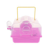 Maxbell Portable Carrier Hamster Carry Case Cage with Water Bottle Outdoor pink