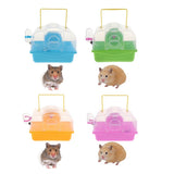 Maxbell Portable Carrier Hamster Carry Case Cage with Water Bottle Outdoor pink