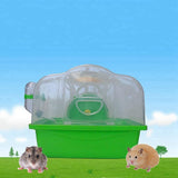 Maxbell Portable Carrier Hamster Carry Case Cage with Water Bottle Outdoor green