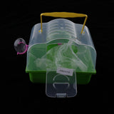 Maxbell Portable Carrier Hamster Carry Case Cage with Water Bottle Outdoor green