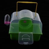 Maxbell Portable Carrier Hamster Carry Case Cage with Water Bottle Outdoor green