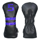 Maxbell 4 Pcs Waterproof Golf Wood Headcover Drivers Covers Fairway Club Cover Black