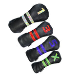 Maxbell 4 Pcs Waterproof Golf Wood Headcover Drivers Covers Fairway Club Cover Black