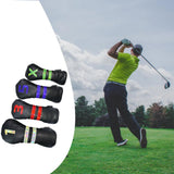 Maxbell 4 Pcs Waterproof Golf Wood Headcover Drivers Covers Fairway Club Cover Black