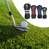 Maxbell 4 Pcs Waterproof Golf Wood Headcover Drivers Covers Fairway Club Cover Black