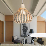 Maxbell Bamboo Pendant Lampshade Room Hanging Ceiling Lamp Light Shade Bamboo Color