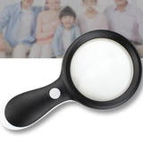 Maxbell Small Handheld Magnifier with 18 LED Light for Seniors Children Books  Black