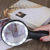 Maxbell Small Handheld Magnifier with 18 LED Light for Seniors Children Books  Black