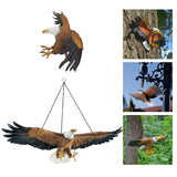 Polyresin Eagle Flight of Freedom American Bald Eagle Hanging Bird Statue 22.5x10cm