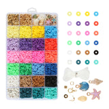 Maxbell 28 Grid Flat Round Polymer Clay Beads DIY Bracelets Jewelry Making Crafts