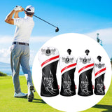 Maxbell 4pcs PU Golf Wood Headcover Golf Drivers Head Cover Driver Club Protection Butterfly