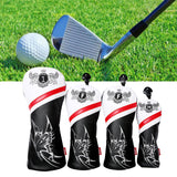 Maxbell 4pcs PU Golf Wood Headcover Golf Drivers Head Cover Driver Club Protection Butterfly