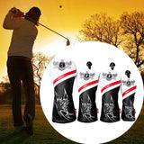 Maxbell 4pcs PU Golf Wood Headcover Golf Drivers Head Cover Driver Club Protection Butterfly