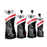 Maxbell 4pcs PU Golf Wood Headcover Golf Drivers Head Cover Driver Club Protection Butterfly