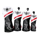 Maxbell 4pcs PU Golf Wood Headcover Golf Drivers Head Cover Driver Club Protection Butterfly