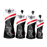 Maxbell 4pcs PU Golf Wood Headcover Golf Drivers Head Cover Driver Club Protection Butterfly