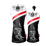 Maxbell 4pcs PU Golf Wood Headcover Golf Drivers Head Cover Driver Club Protection Butterfly