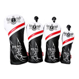 Maxbell 4pcs PU Golf Wood Headcover Golf Drivers Head Cover Driver Club Protection Butterfly