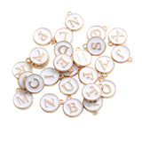 Maxbell 26Pc Alphabet Letters Charms Pendents A-Z DIY Crafts Jewelry Making White