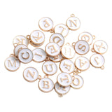 Maxbell 26Pc Alphabet Letters Charms Pendents A-Z DIY Crafts Jewelry Making White