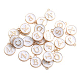 Maxbell 26Pc Alphabet Letters Charms Pendents A-Z DIY Crafts Jewelry Making White