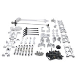 Maxbell RC Car Metal Upgrade Part Kit fit for WLtoys 1/12 RC 2.4G 4WD Car Accs silver