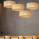 Maxbell Bamboo Weave Round Pendant Light Fixture Kitchen Ceiling Lamp Chandelier Large 50x23cm