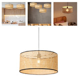 Maxbell Bamboo Weave Round Pendant Light Fixture Kitchen Ceiling Lamp Chandelier Large 50x23cm