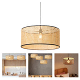 Maxbell Bamboo Weave Round Pendant Light Fixture Kitchen Ceiling Lamp Chandelier Large 50x23cm