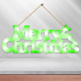 Maxbell Merry Christmas Letter Light Xmas Sign LED Lamp for Wreath Gift Yard Decor Green