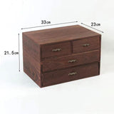 Maxbell Wooden Storage Box Jewelry Earrings Gift Drawer Chest Organizer Home Decor 3 Layer