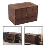 Maxbell Wooden Storage Box Jewelry Earrings Gift Drawer Chest Organizer Home Decor 3 Layer