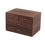 Maxbell Wooden Storage Box Jewelry Earrings Gift Drawer Chest Organizer Home Decor 3 Layer