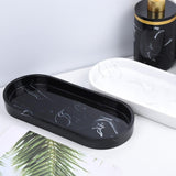 Maxbell Toilet Vanity Tray Resin Bathtub Tray Organizer for Bedroom Plant Black