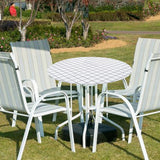 Maxbell Fitted Table Cloth Water Resistance Dinner Table Cover White 120cm