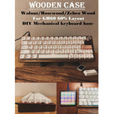 Maxbell Wooden Case for GK61X GK61XS GK64X Mechanical Keyboard Zebra Wood